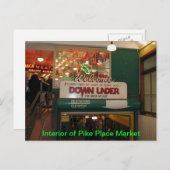 Intérieur du marché Pike Place Seattle, carte post (Devant / Derrière)