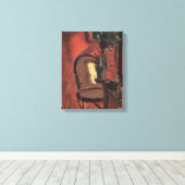 Interieur met stoel en plant door Anna Ancher Canvas Afdruk (Insitu (Houten vloer))