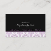 Intérieur noir violet blanc damassé carte de visit (Dos)