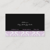 Intérieur noir violet blanc damassé carte de visit (Dos)