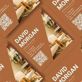 Interieur Ontwerp Bold Typografie QR Code Foto Vierkante Visitekaartje