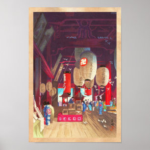 Interieur van Asakusa Kannon Tempel Narazaki Eisho Poster