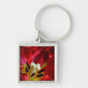 Interieur van papegaai tulp bloem sleutelhanger