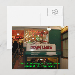 Interieur van Pike Place Market Seattle, Washingto Briefkaart