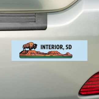 Interieur van South Dakota Badlands Bison ontwerp Bumpersticker