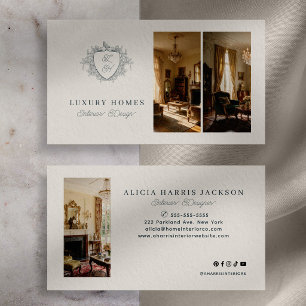 Interieurdesign foto collage elegant visitekaartje