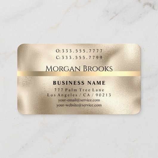 Interieurontwerp, uw info, Gold-on-Gold, Vs 2 Visitekaartje (Achterkant)