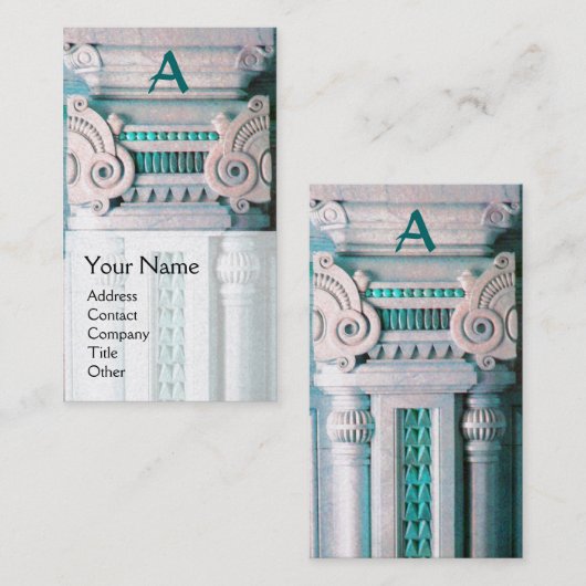 INTERIEURONTWERPER, ARCHITECTUUR Monogram Blauwgro Visitekaartje (Voorkant / Achterkant)