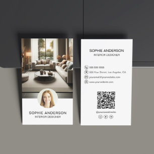 Interieurontwerper Custom Photo QR Social Media Visitekaartje