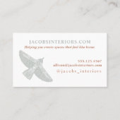 Interieurontwerper Folk Birds Pattern Visitekaartje (Achterkant)