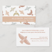 Interieurontwerper Folk Birds Pattern Visitekaartje (Voorkant / Achterkant)