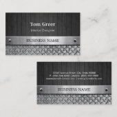 Interieurontwerper - Hout en metalen blik Visitekaartje (Voorkant / Achterkant)