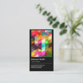 Interieurontwerper - kleurig mozaïekpatroon visitekaartje (Staand voorkant)