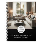 Interieurontwerper Logo Foto Zwart Notitieboek (Voorkant)