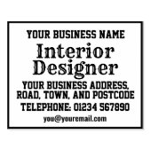 Interieurontwerper met naam, adres, enz. 	rubberstempel (Afrduk)