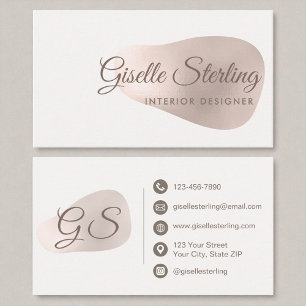 Interieurontwerper Roos Gold Foil Blush Abstract Visitekaartje