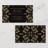 Intérieurs Black Gold Damask Cartes de visite (Devant / Derrière)