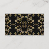 Intérieurs Black Gold Damask Cartes de visite (Dos)