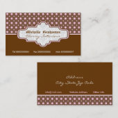 intérieurs Brown pois rose carte de visite (Devant / Derrière)