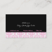 Intérieurs damassés rose noir carte de visite (Dos)