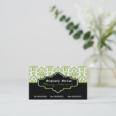 Intérieurs noirs blancs damassés cartes de visite (Debout devant)