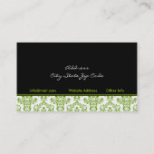 Intérieurs noirs blancs damassés cartes de visite (Dos)