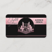 Interior Design or Architect Logo Black and Rose Visitekaartje (Voorkant)