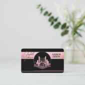 Interior Design or Architect Logo Black and Rose Visitekaartje (Staand voorkant)