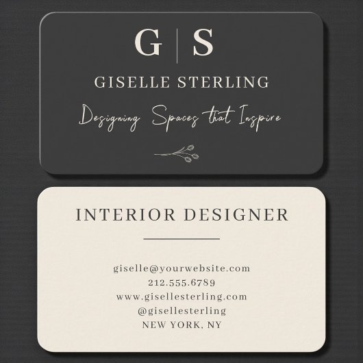 Interior Designer Black Professional Visitekaartje