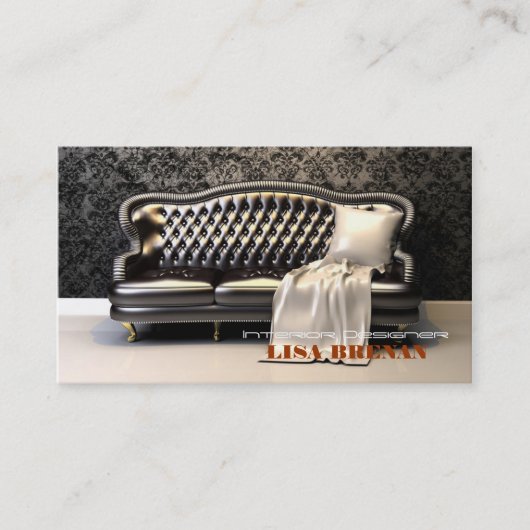 Interior Designer Black Sofa Moderne Leanorth Blac Visitekaartje (Voorkant)