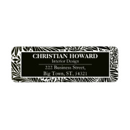 Interior Designer Elegant Black en White Pattern Etiket