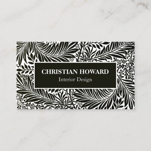 Interior Designer Elegant Black en White Pattern Visitekaartje (Voorkant)