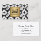 Interior Designer - Luxury Gold Black Geometric Visitekaartje (Voorkant / Achterkant)