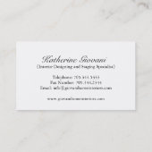 Interior Designer Visitekaartje (Achterkant)