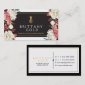Interior Designer Visitekaartje - Chic Gold Floral (Voorkant / Achterkant)