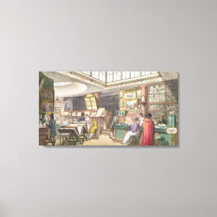 Interior from Ackermann's 'Repository of Arts', Li Canvas Afdruk