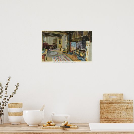 Interior Kitchen Uitzicht van het John Alden House Poster (Keuken)