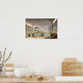 Interior of Les Halles, 1835 Poster (Keuken)