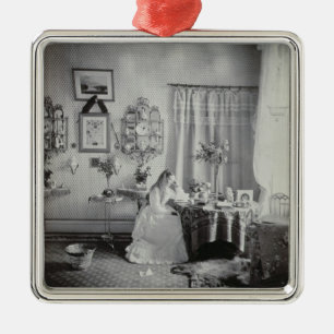 Interior of Muckross House, c.1865 (albumen print) Metalen Ornament