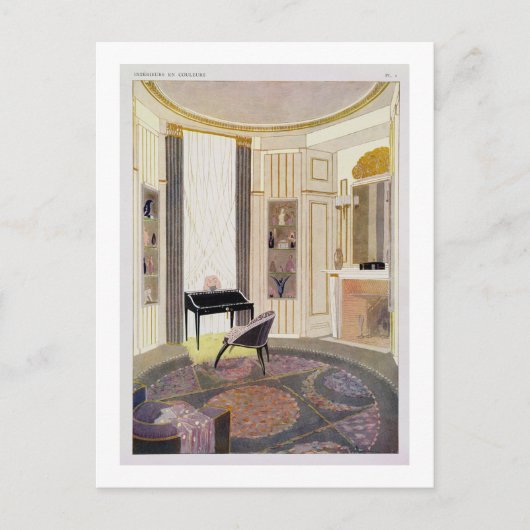 Interior with furniture designed by Ruhlmann, from Briefkaart (Voorkant)