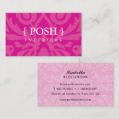 INTERIORS modern elegant textiel damast heet roze Visitekaartje (Voorkant / Achterkant)