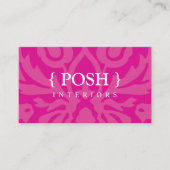 INTERIORS modern elegant textiel damast heet roze Visitekaartje (Voorkant)