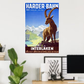 Interlaken, Suisse, Affiche de voyage de ski (Bureau à domicile)