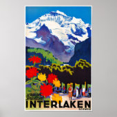 Interlaken Suisse Poster vintage restauré (Devant)