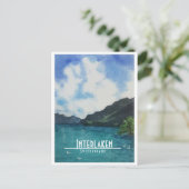 Interlaken Suisse voyage carte postale art (Debout devant)