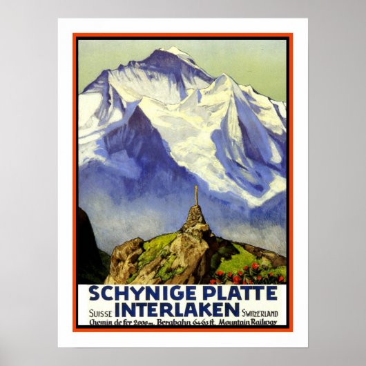 Interlaken Vintage Travel Poster (Voorkant)