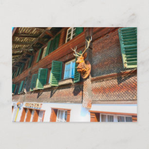 Interlaken, Wooden chalet in Unterseen Briefkaart