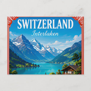 🏔️ Interlaken Zwitserland Alpen Vakantie Herinner Briefkaart