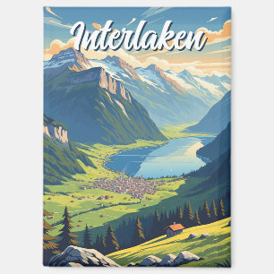 Interlaken Zwitserland Reizen Vintage Magneet