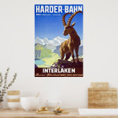 Interlaken,Zwitserland,Ski Travel Poster (Keuken)